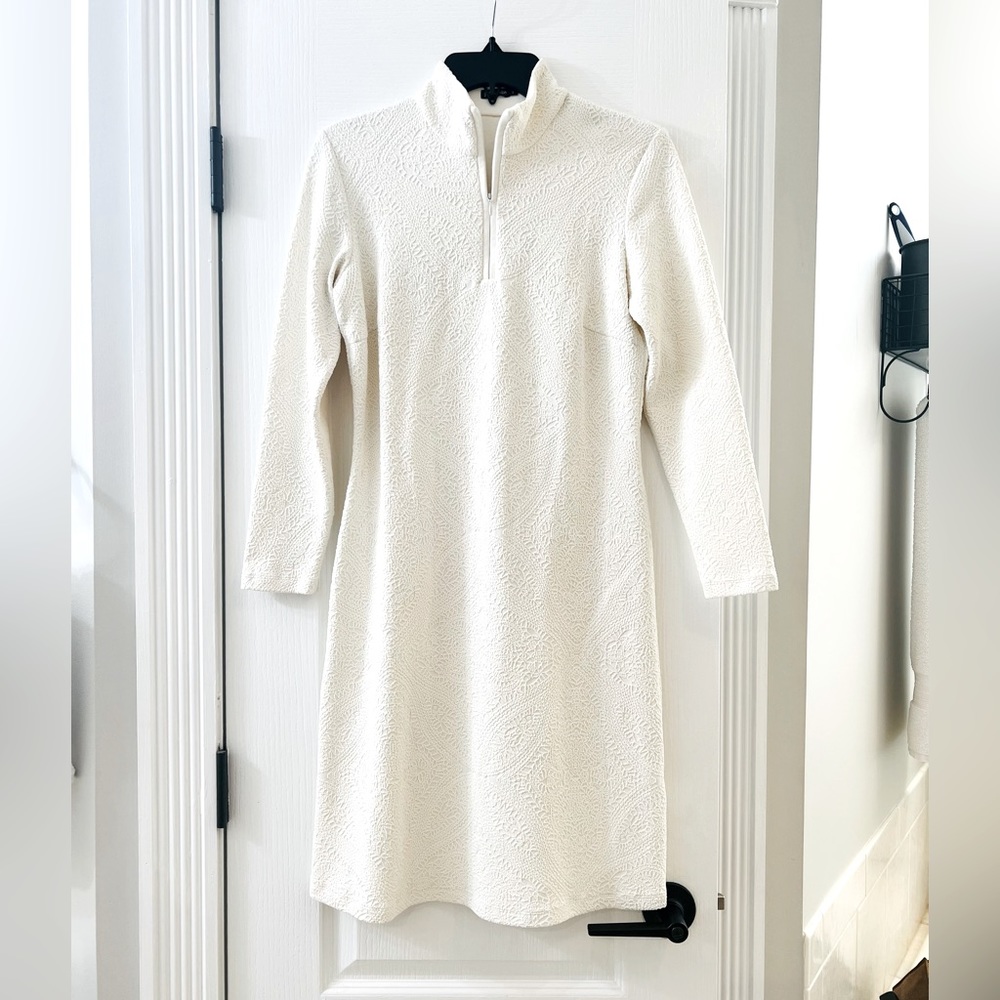 J. McLaughlin Stretch Cream Long Sleeve Dress